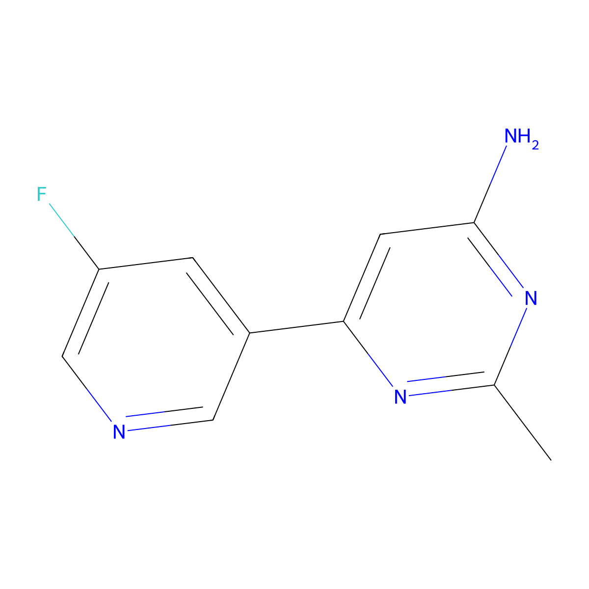6-(5-Fluoropyridin-3-yl)-2-methylpyrimidin-4-amine molecular structure, CAS 1488737-17-2