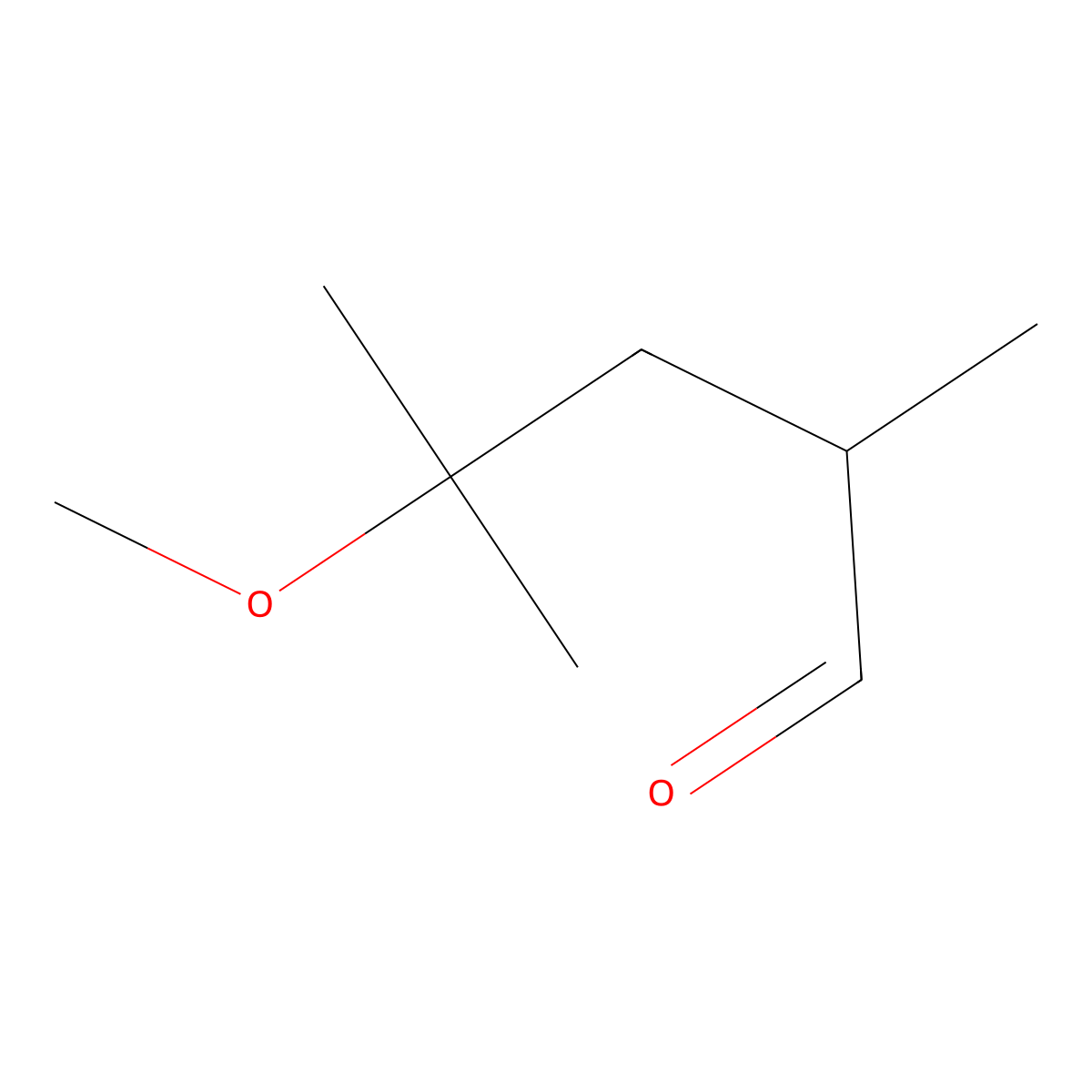 4-Methoxy-2,4-dimethylpentanal molecular structure, CAS 1488737-91-2