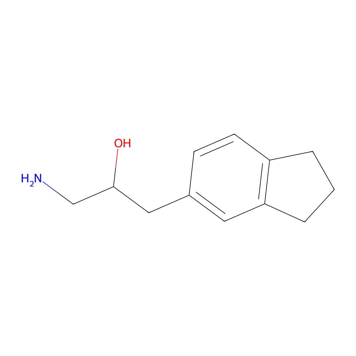 1-amino-3-(2,3-dihydro-1H-inden-5-yl)propan-2-ol molecular structure, CAS 1488749-48-9