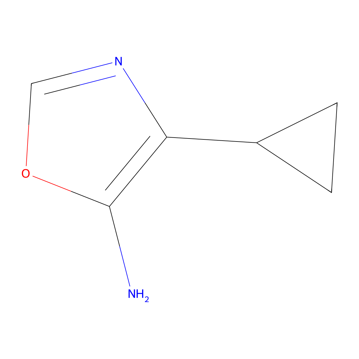 4-Cyclopropyl-1,3-oxazol-5-amine molecular structure, CAS 1488757-75-0