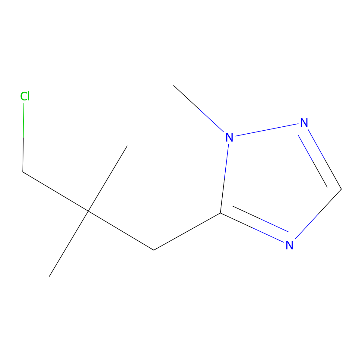 5-(3-chloro-2,2-dimethylpropyl)-1-methyl-1H-1,2,4-triazole molecular structure, CAS 1488764-24-4