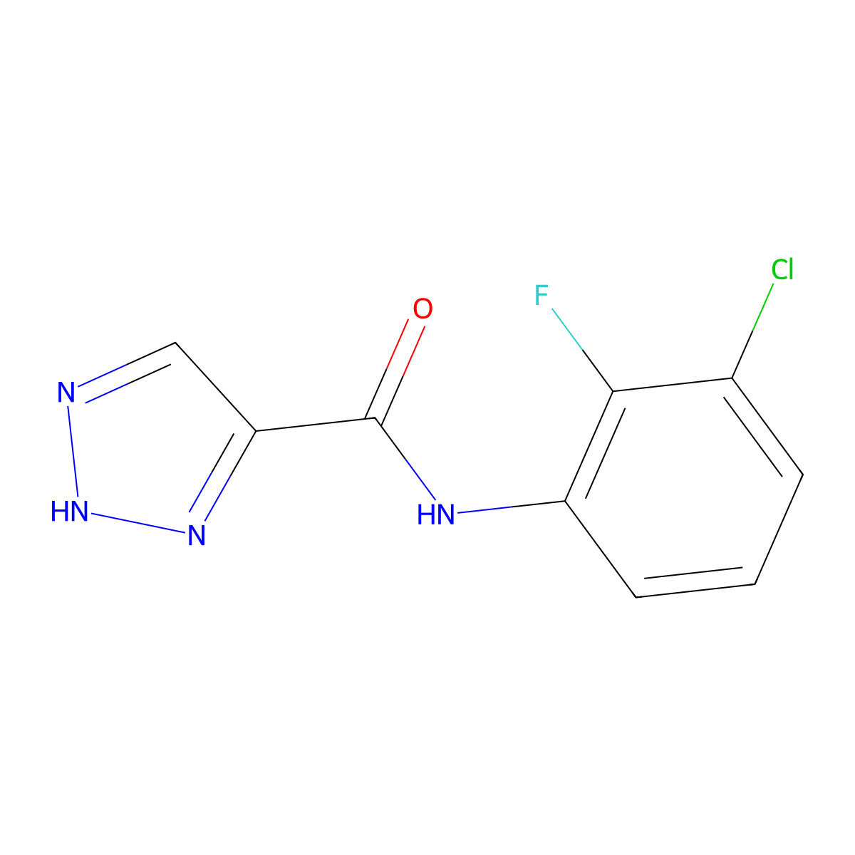 N-(3-chloro-2-fluorophenyl)-1H-1,2,3-triazole-5-carboxamide molecular structure, CAS 1488767-95-8
