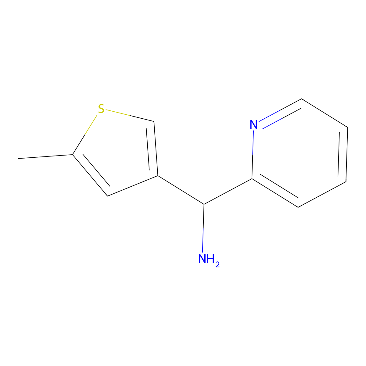 (5-Methylthiophen-3-yl)(pyridin-2-yl)methanamine molecular structure, CAS 1488792-86-4