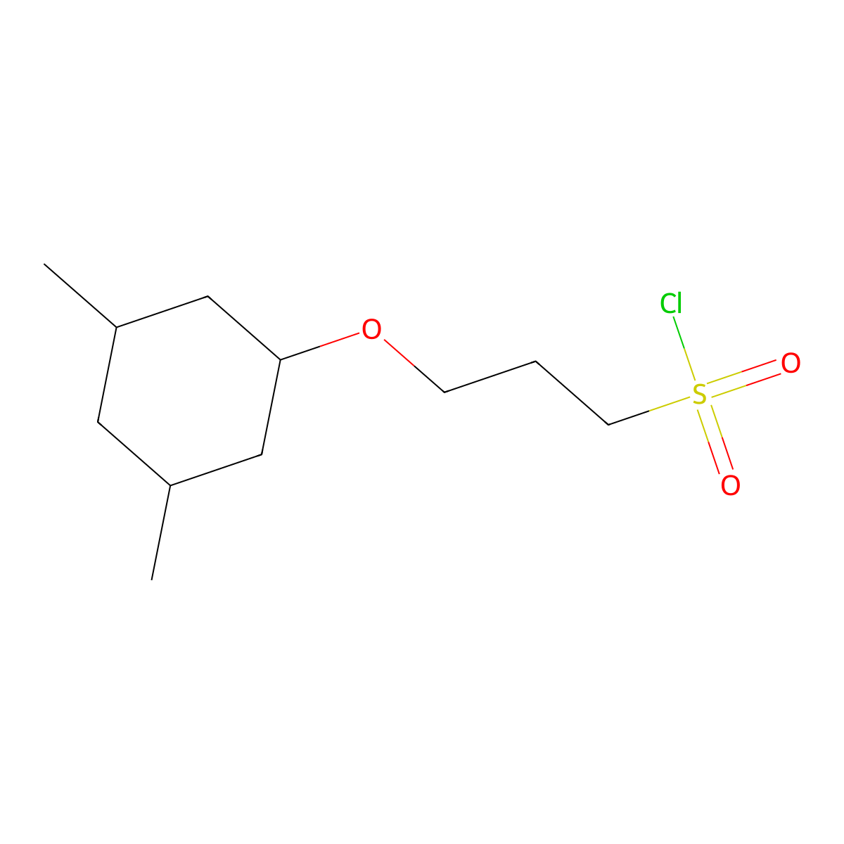 3-((3,5-Dimethylcyclohexyl)oxy)propane-1-sulfonyl chloride molecular structure, CAS 1488794-45-1