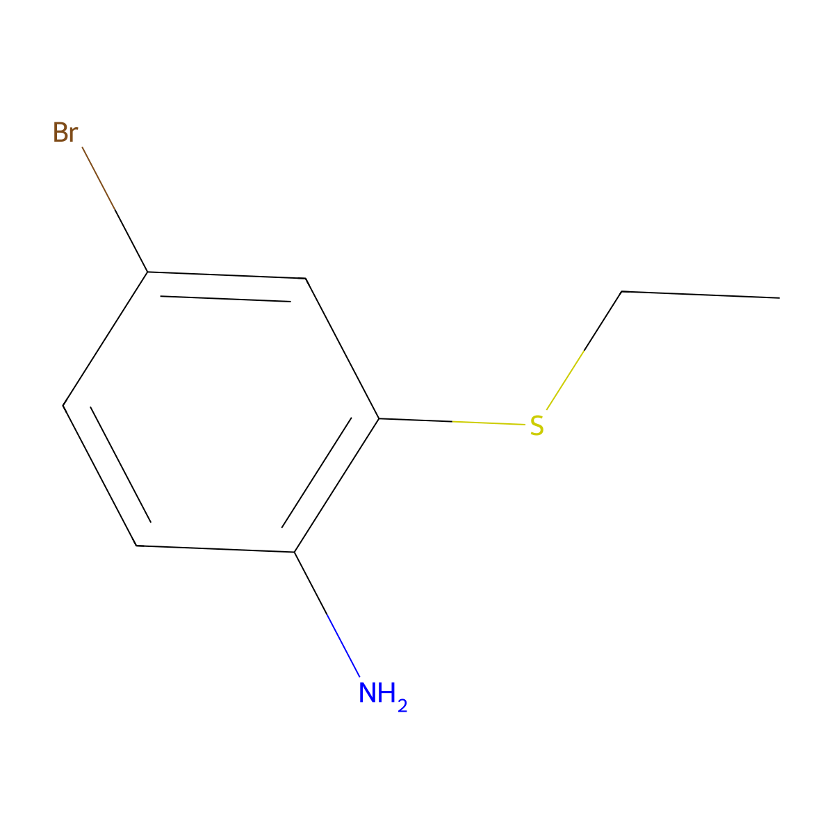 4-Bromo-2-(ethylsulfanyl)aniline molecular structure, CAS 1488814-43-2