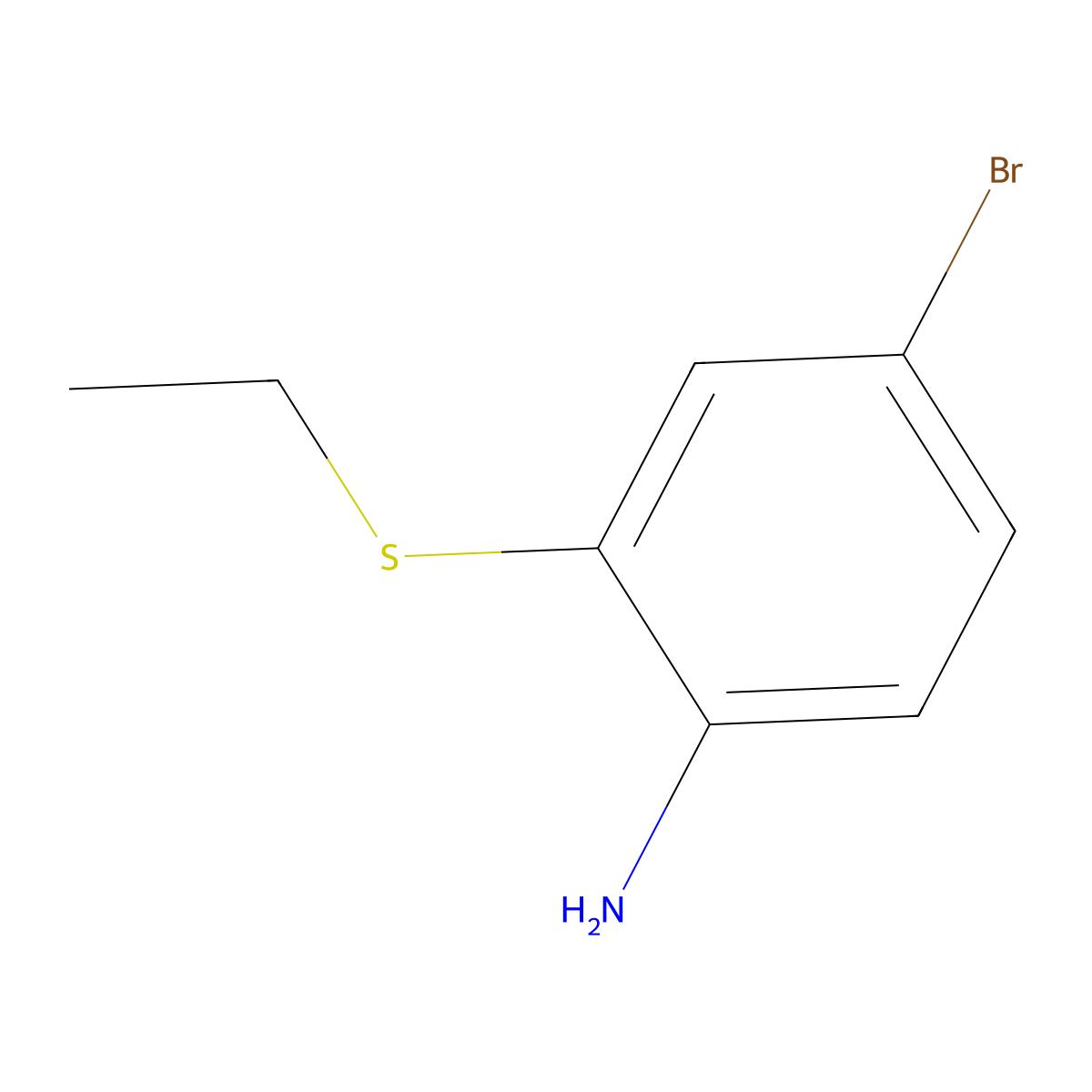 4-Bromo-2-(ethylsulfanyl)aniline molecular structure, CAS 1488814-43-2