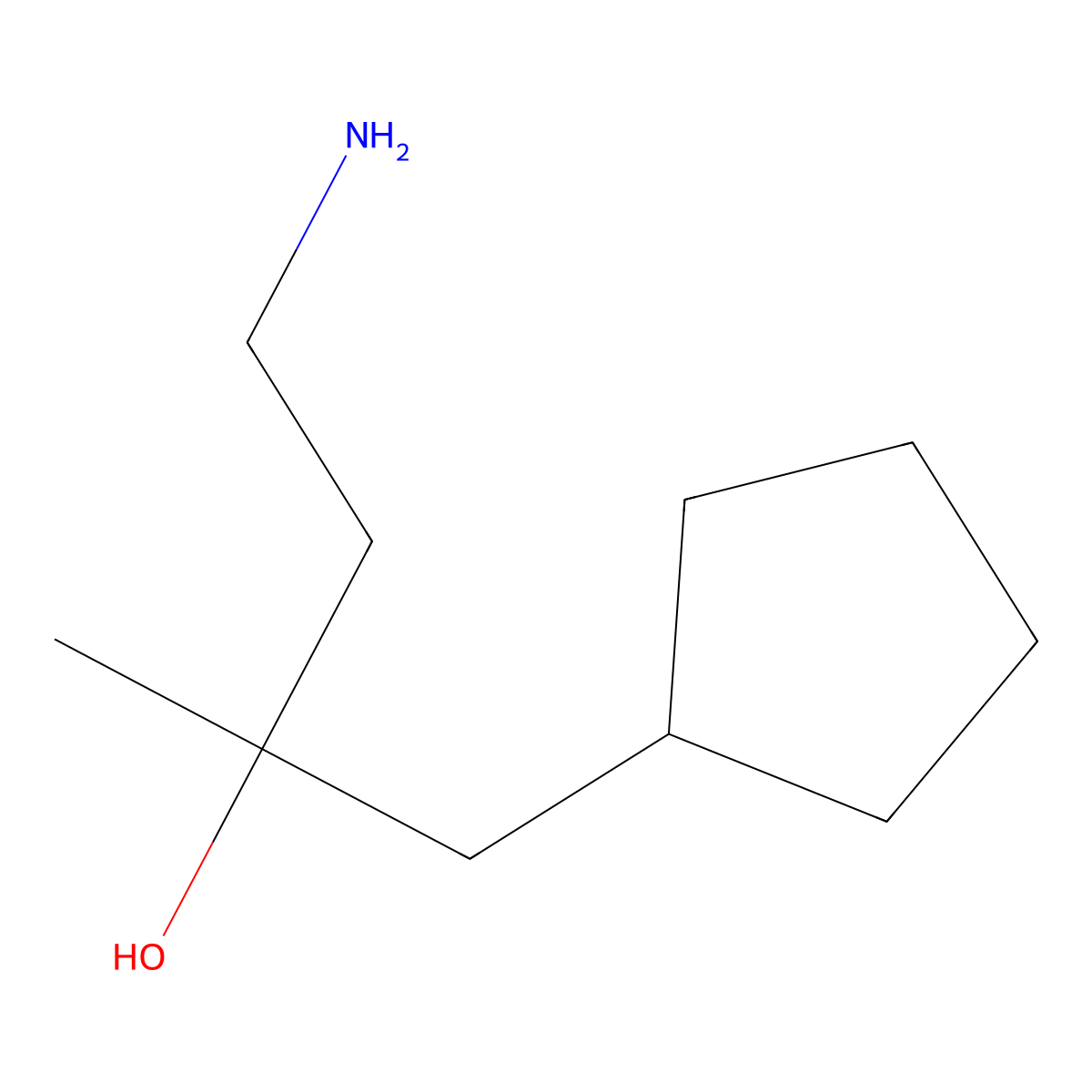 4-Amino-1-cyclopentyl-2-methylbutan-2-ol molecular structure, CAS 1488825-19-9