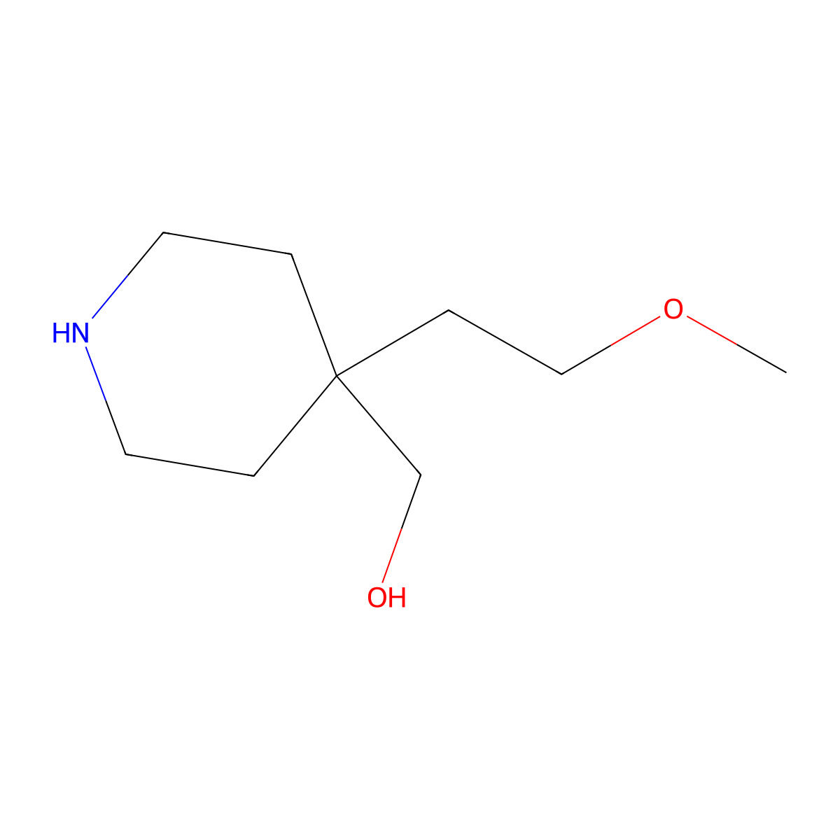 [4-(2-Methoxyethyl)piperidin-4-yl]methanol molecular structure, CAS 1488827-21-9