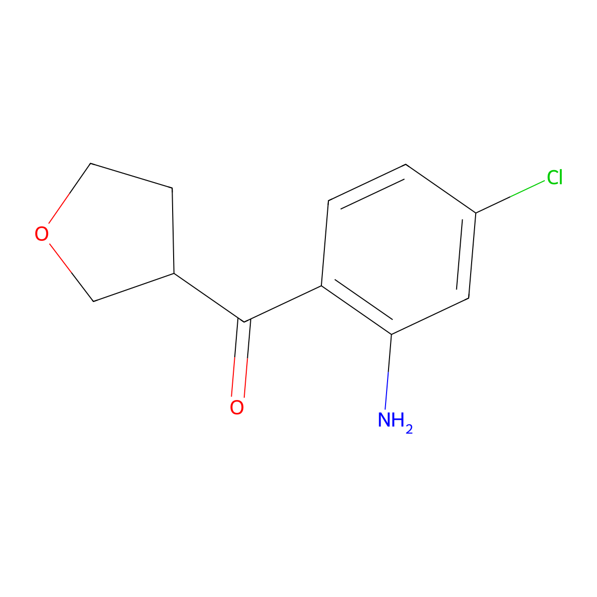 (2-Amino-4-chlorophenyl)-(oxolan-3-yl)methanone molecular structure, CAS 1488829-46-4