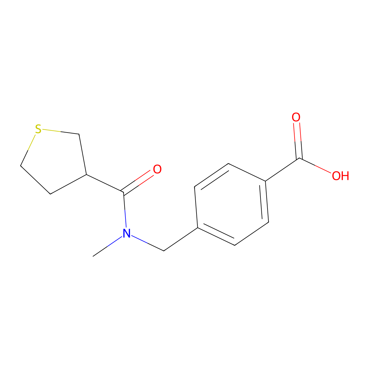 4-((N-methyltetrahydrothiophene-3-carboxamido)methyl)benzoic acid molecular structure, CAS 1488850-77-6