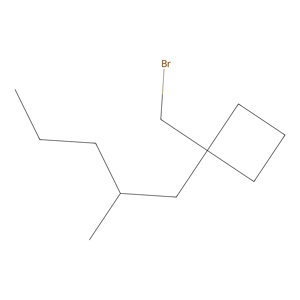 1-(Bromomethyl)-1-(2-methylpentyl)cyclobutane molecular structure, CAS 1488851-36-0