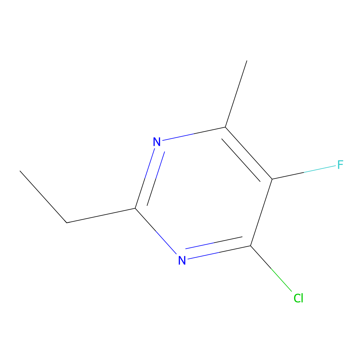 4-Chloro-2-ethyl-5-fluoro-6-methylpyrimidine molecular structure, CAS 1488852-88-5