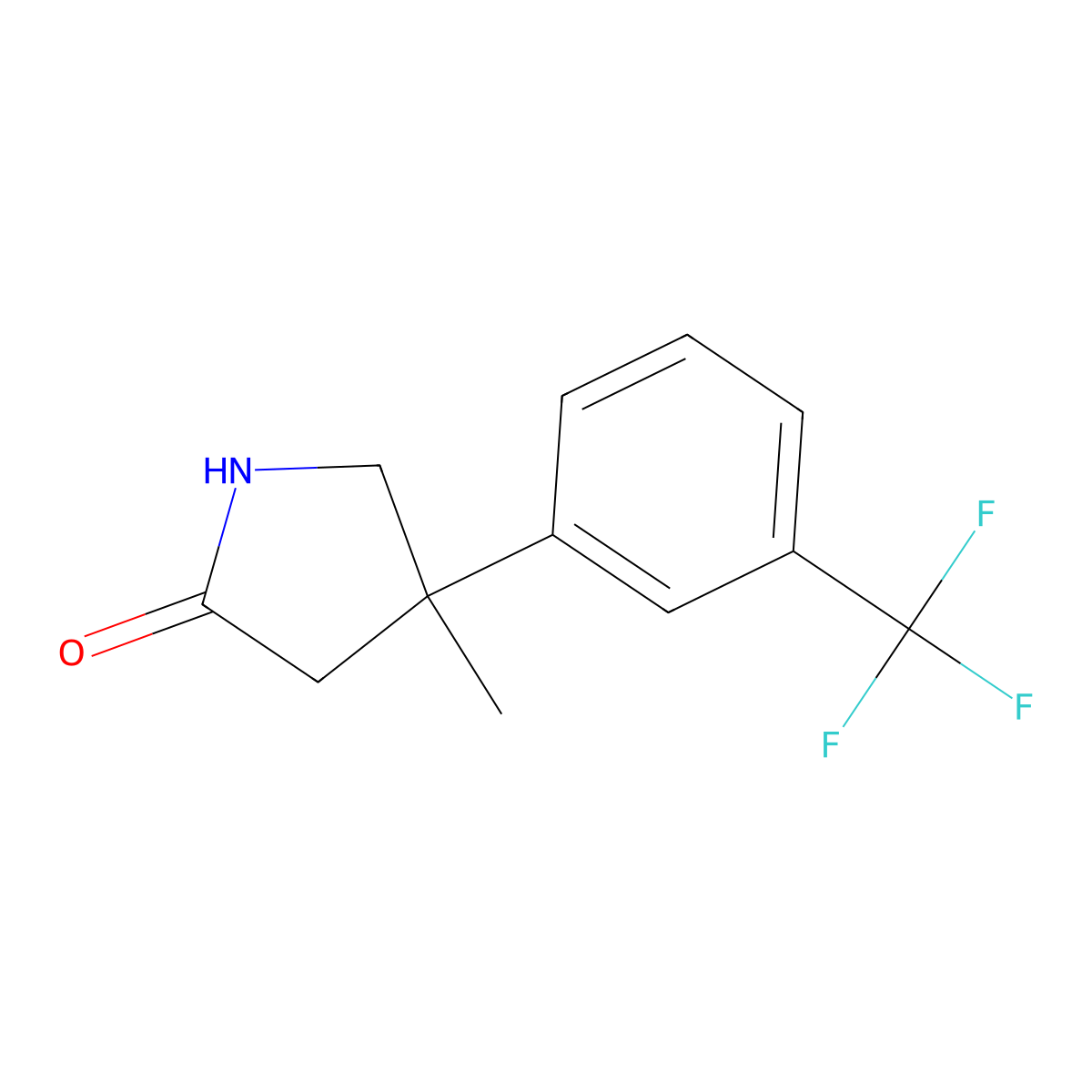 4-Methyl-4-[3-(trifluoromethyl)phenyl]pyrrolidin-2-one molecular structure, CAS 1488856-28-5