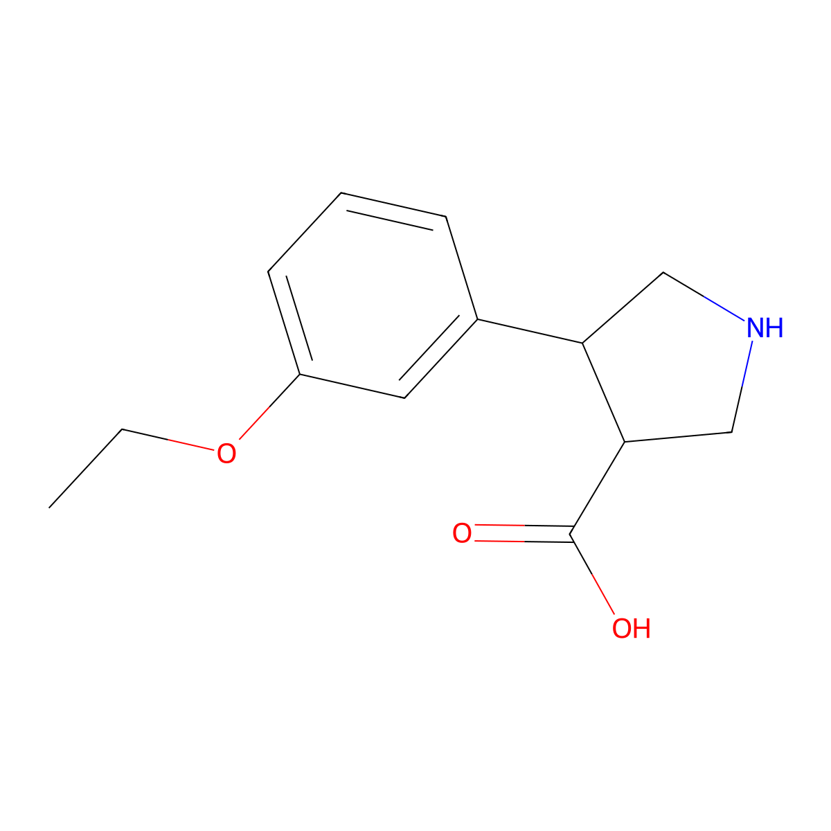 4-(3-Ethoxyphenyl)pyrrolidine-3-carboxylic acid molecular structure, CAS 1488867-18-0