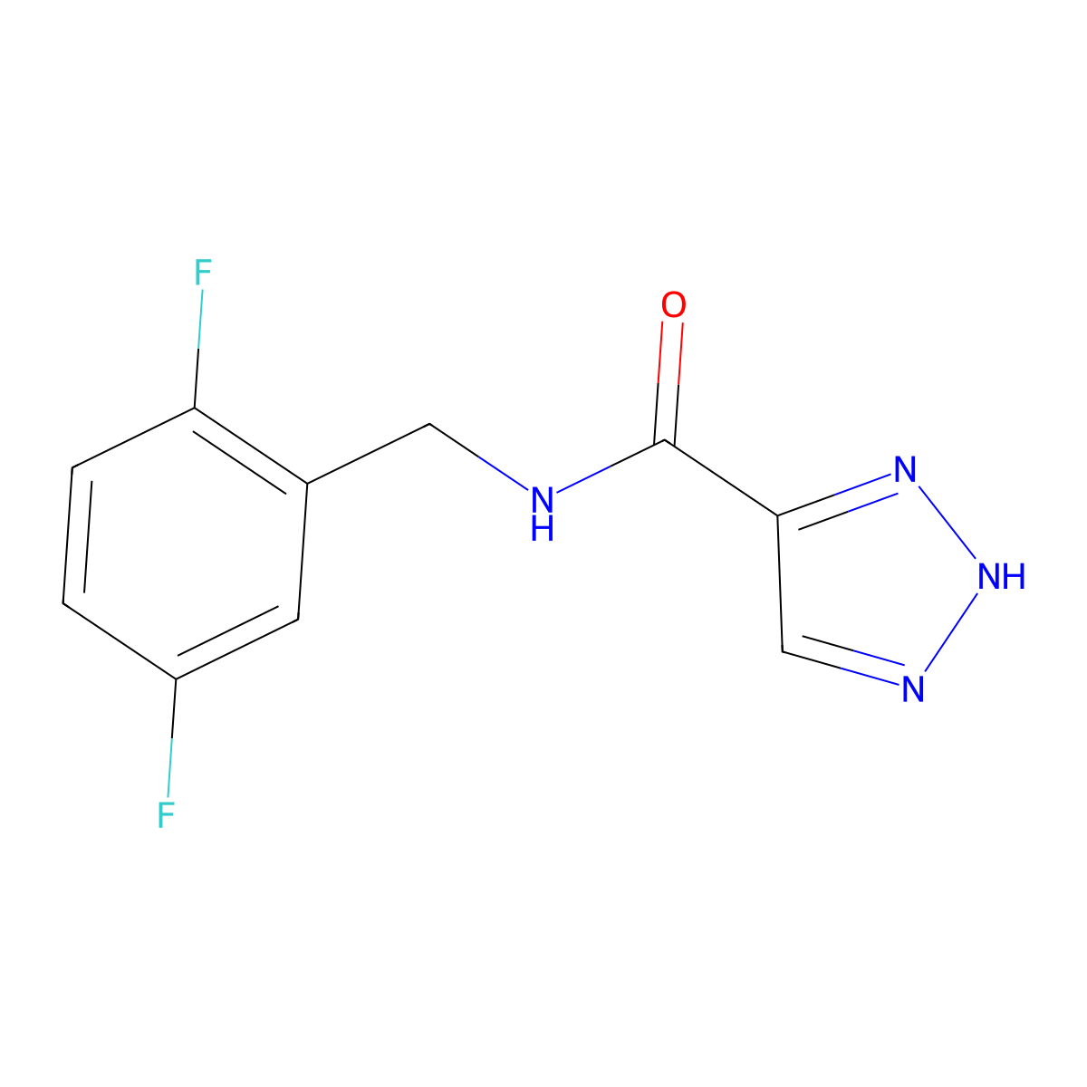 N-(2,5-difluorobenzyl)-1H-1,2,3-triazole-5-carboxamide molecular structure, CAS 1488873-88-6