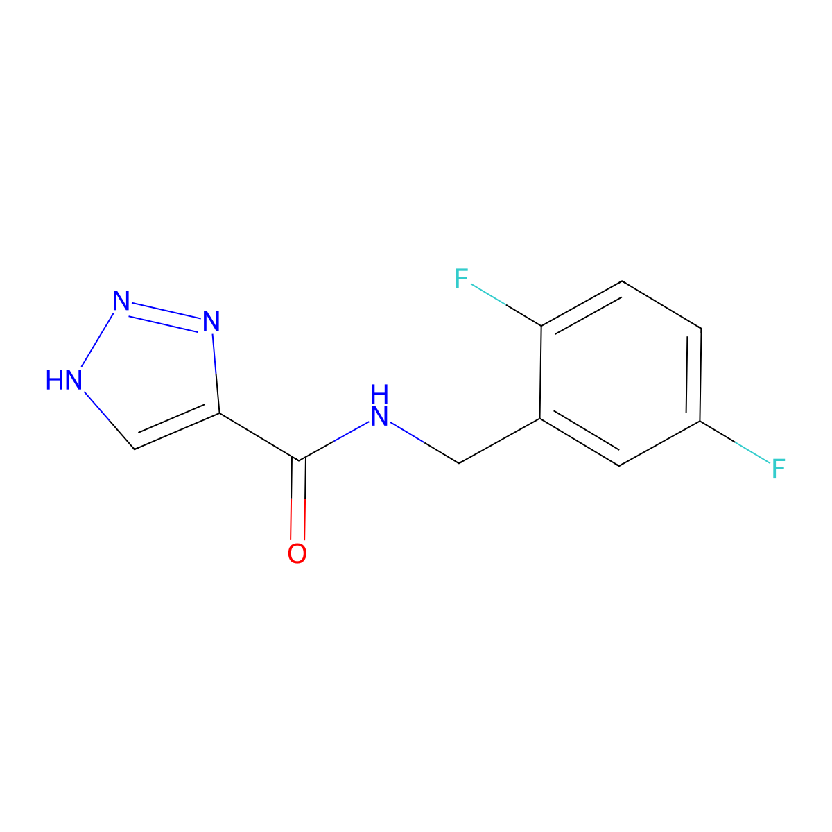 N-(2,5-difluorobenzyl)-1H-1,2,3-triazole-5-carboxamide molecular structure, CAS 1488873-88-6