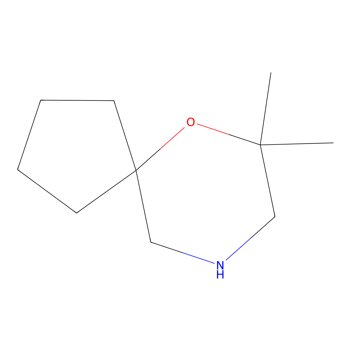 7,7-Dimethyl-6-oxa-9-azaspiro[4.5]decane molecular structure, CAS 1488879-96-4