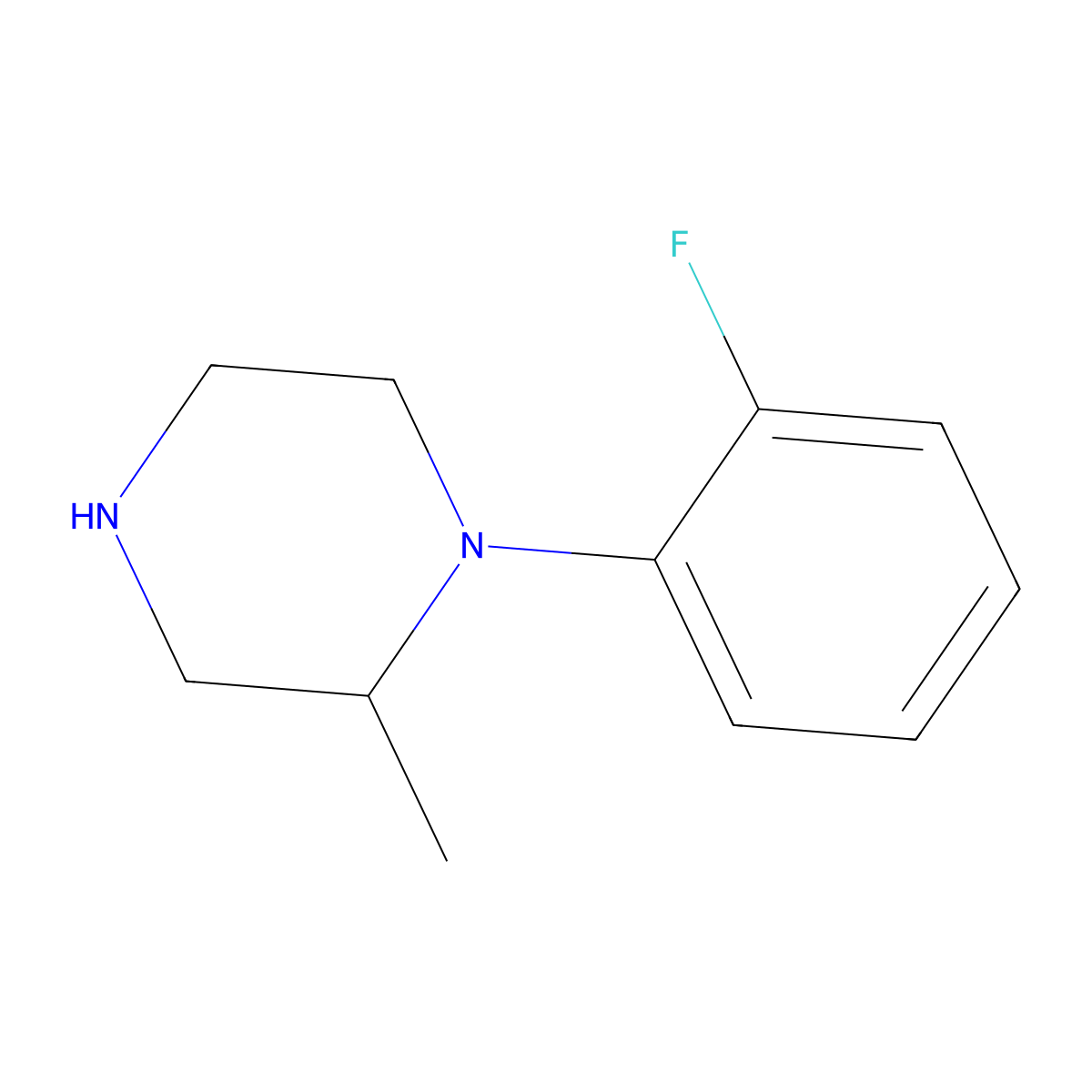 1-(2-Fluorophenyl)-2-methylpiperazine molecular structure, CAS 148888-23-7