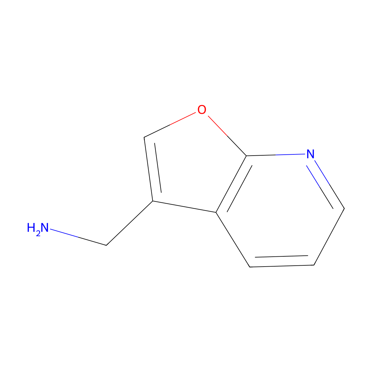 Furo[2,3-b]pyridin-3-ylmethanamine molecular structure, CAS 1488890-81-8