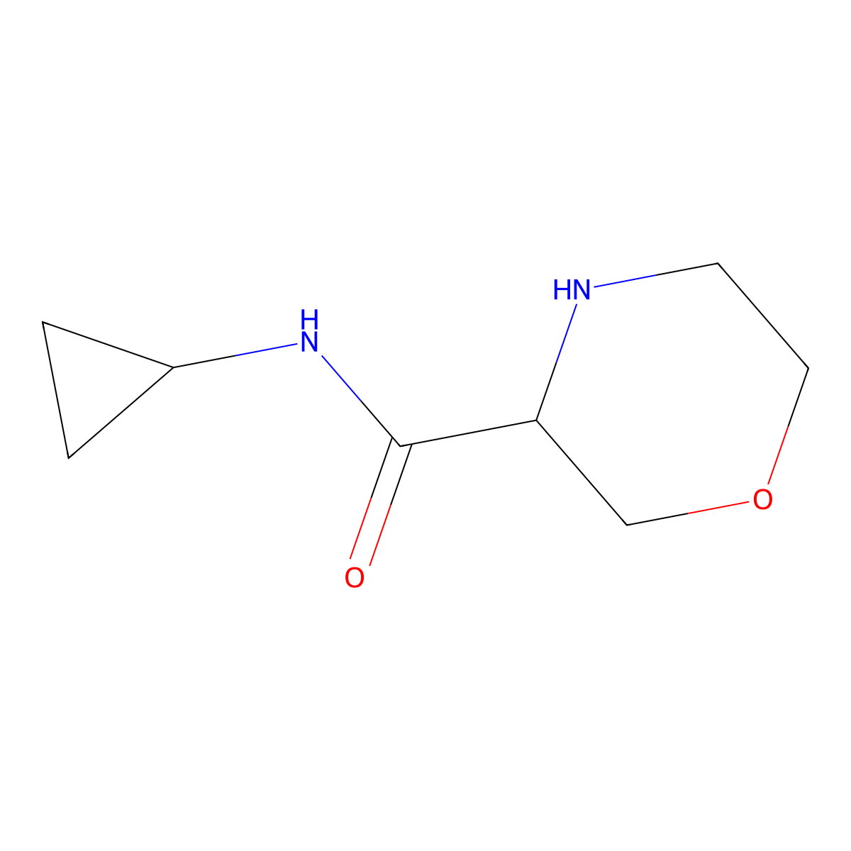 N-cyclopropylmorpholine-3-carboxamide molecular structure, CAS 1488892-27-8
