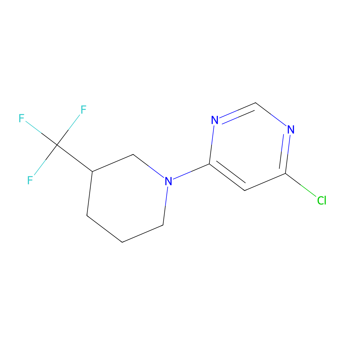 4-Chloro-6-(3-(trifluoromethyl)piperidin-1-yl)pyrimidine molecular structure, CAS 1488892-36-9