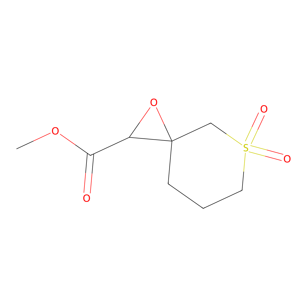 Methyl 1-oxa-5-thiaspiro[2.5]octane-2-carboxylate 5,5-dioxide molecular structure, CAS 1488907-76-1