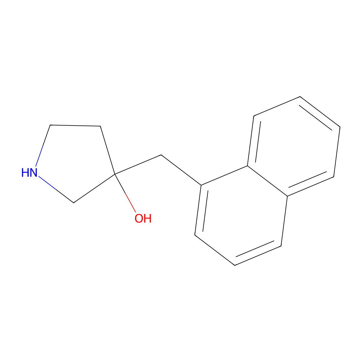 3-[(Naphthalen-1-yl)methyl]pyrrolidin-3-ol molecular structure, CAS 1488919-84-1