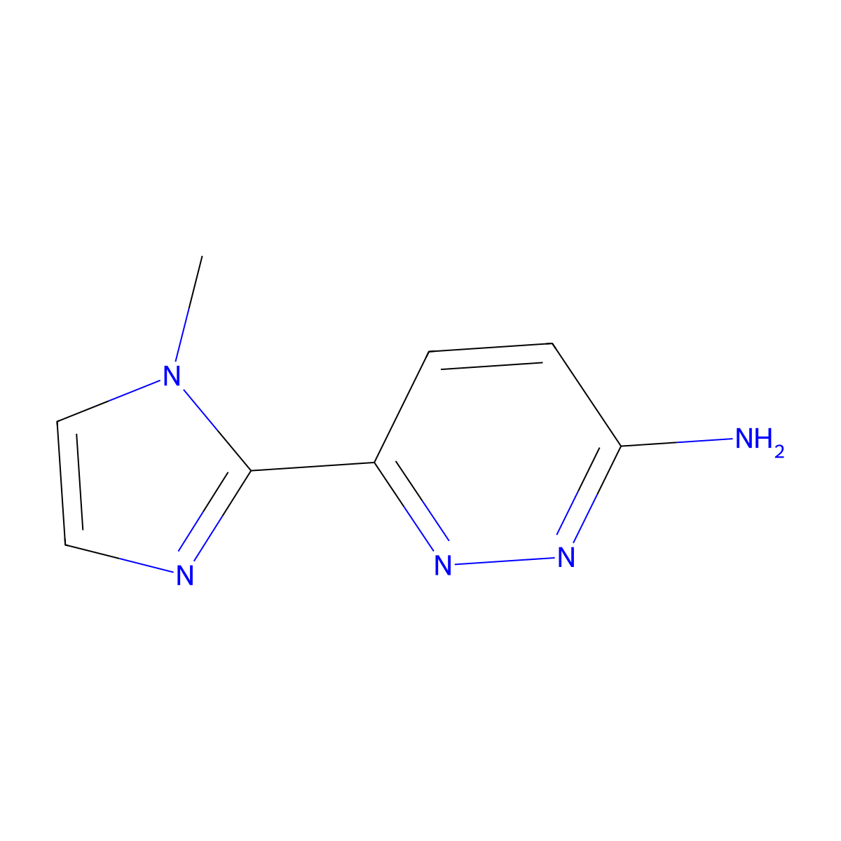 6-(1-methyl-1H-imidazol-2-yl)pyridazin-3-amine molecular structure, CAS 1488923-99-4