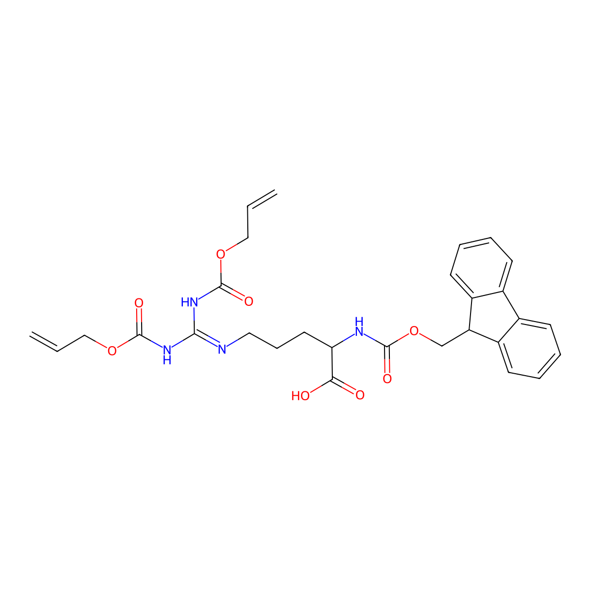 Fmoc-Arg(Alloc)2-OH molecular structure, CAS 148893-34-9