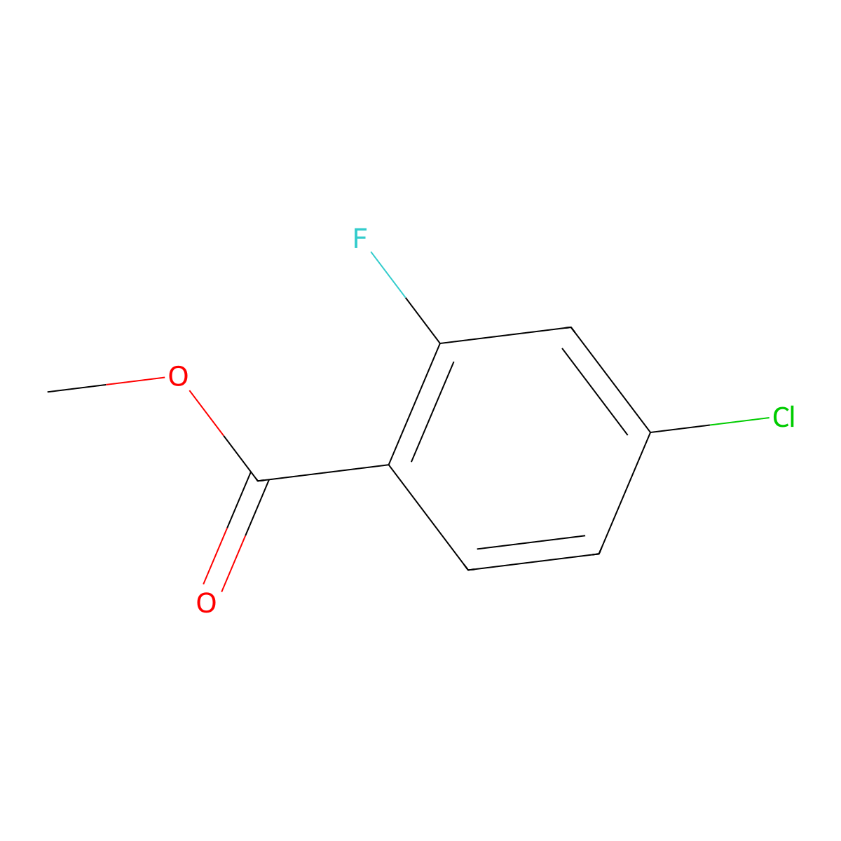 Methyl 4-chloro-2-fluorobenzoate molecular structure, CAS 148893-72-5