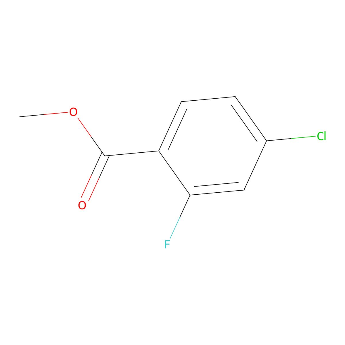 Methyl 4-chloro-2-fluorobenzoate molecular structure, CAS 148893-72-5