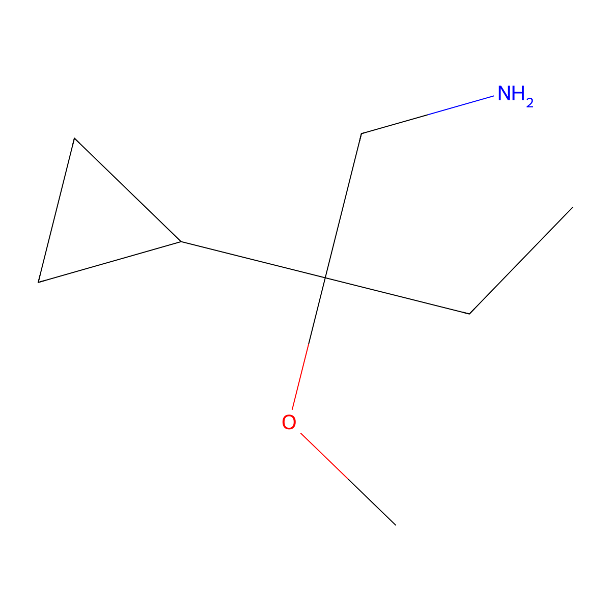 2-Cyclopropyl-2-methoxybutan-1-amine molecular structure, CAS 1488948-19-1