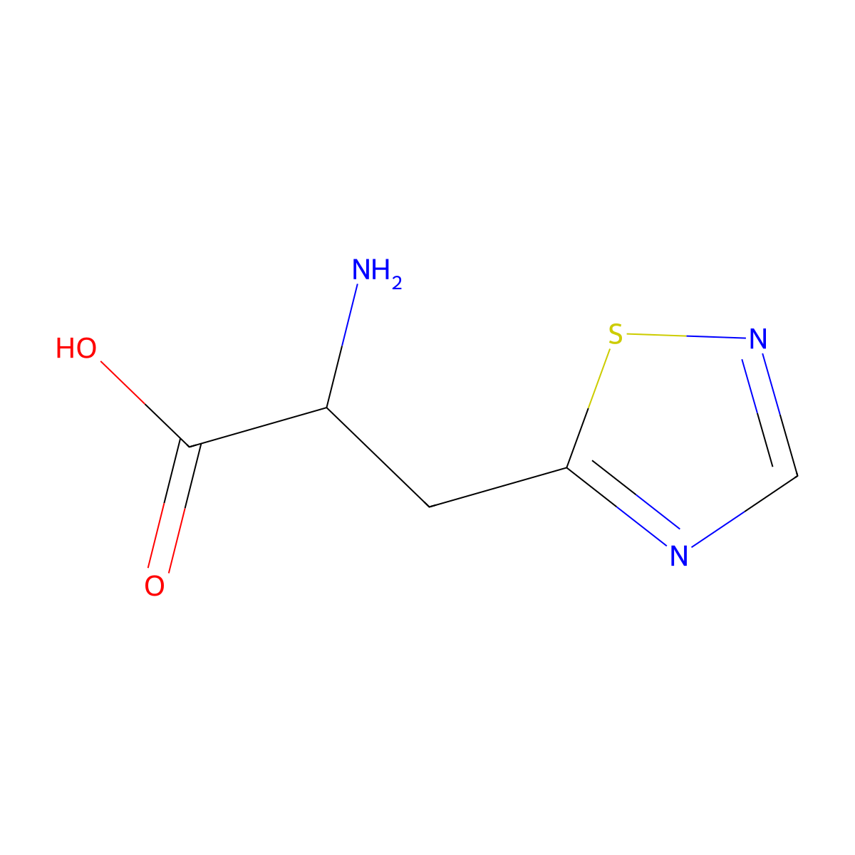 2-Amino-3-(1,2,4-thiadiazol-5-yl)propanoic acid molecular structure, CAS 1488950-33-9