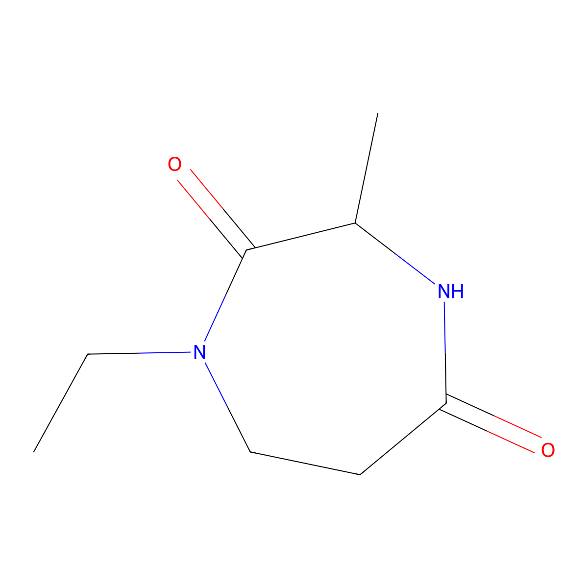 1-Ethyl-3-methyl-1,4-diazepane-2,5-dione molecular structure, CAS 1488955-33-4