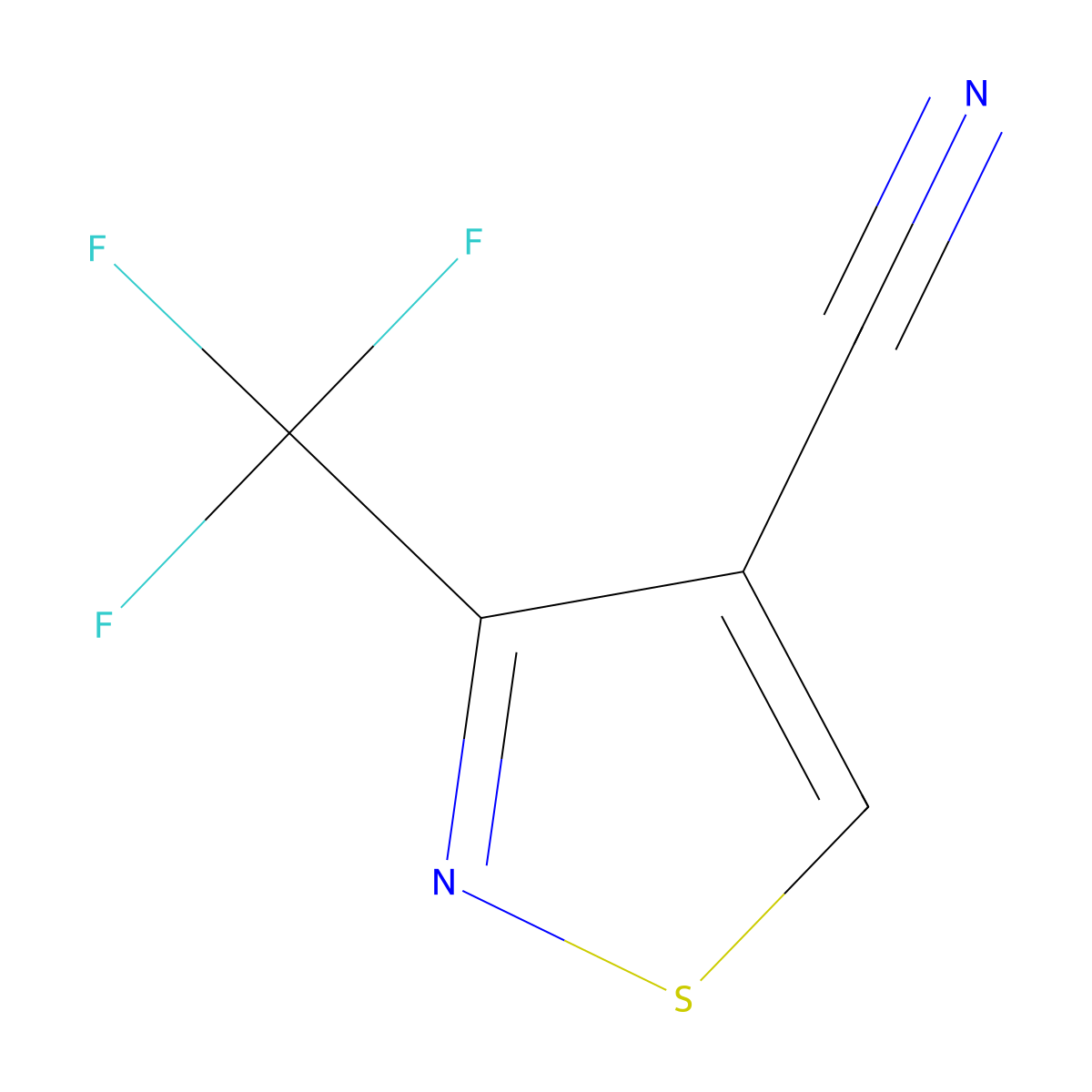 3-(Trifluoromethyl)-1,2-thiazole-4-carbonitrile molecular structure, CAS 1488962-03-3