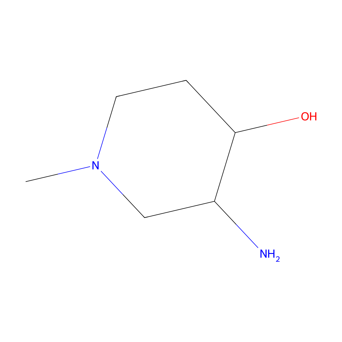 3-Amino-1-methylpiperidin-4-ol molecular structure, CAS 1488965-37-2