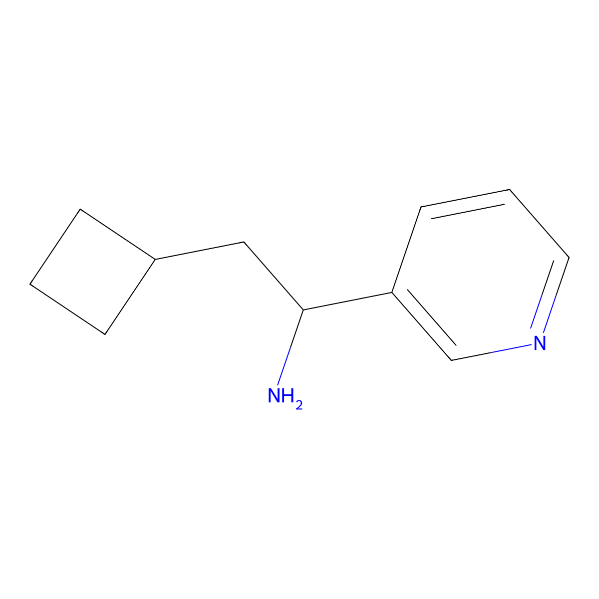 2-Cyclobutyl-1-(pyridin-3-yl)ethan-1-amine molecular structure, CAS 1488976-23-3