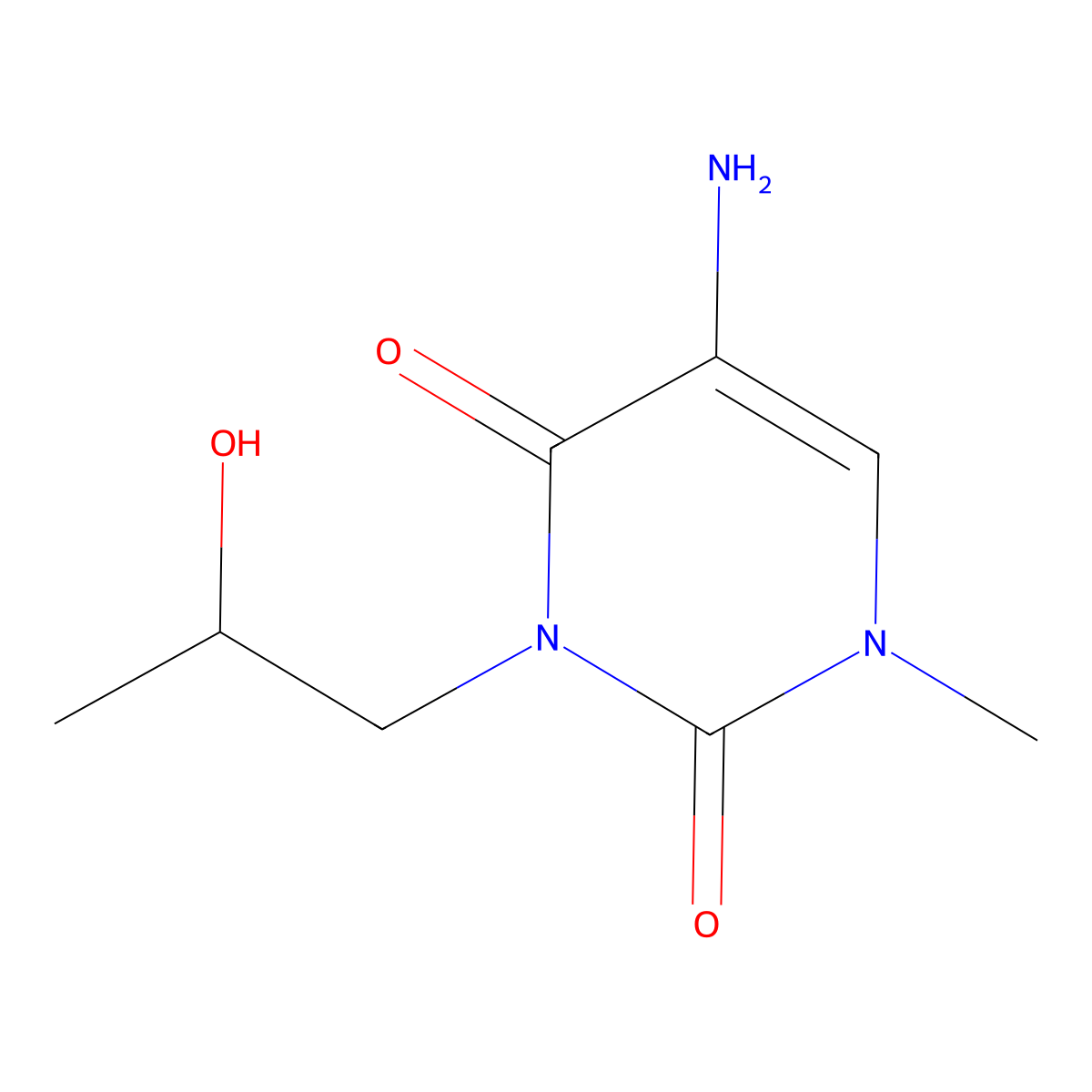 5-Amino-3-(2-hydroxypropyl)-1-methylpyrimidine-2,4(1h,3h)-dione molecular structure, CAS 1488986-79-3