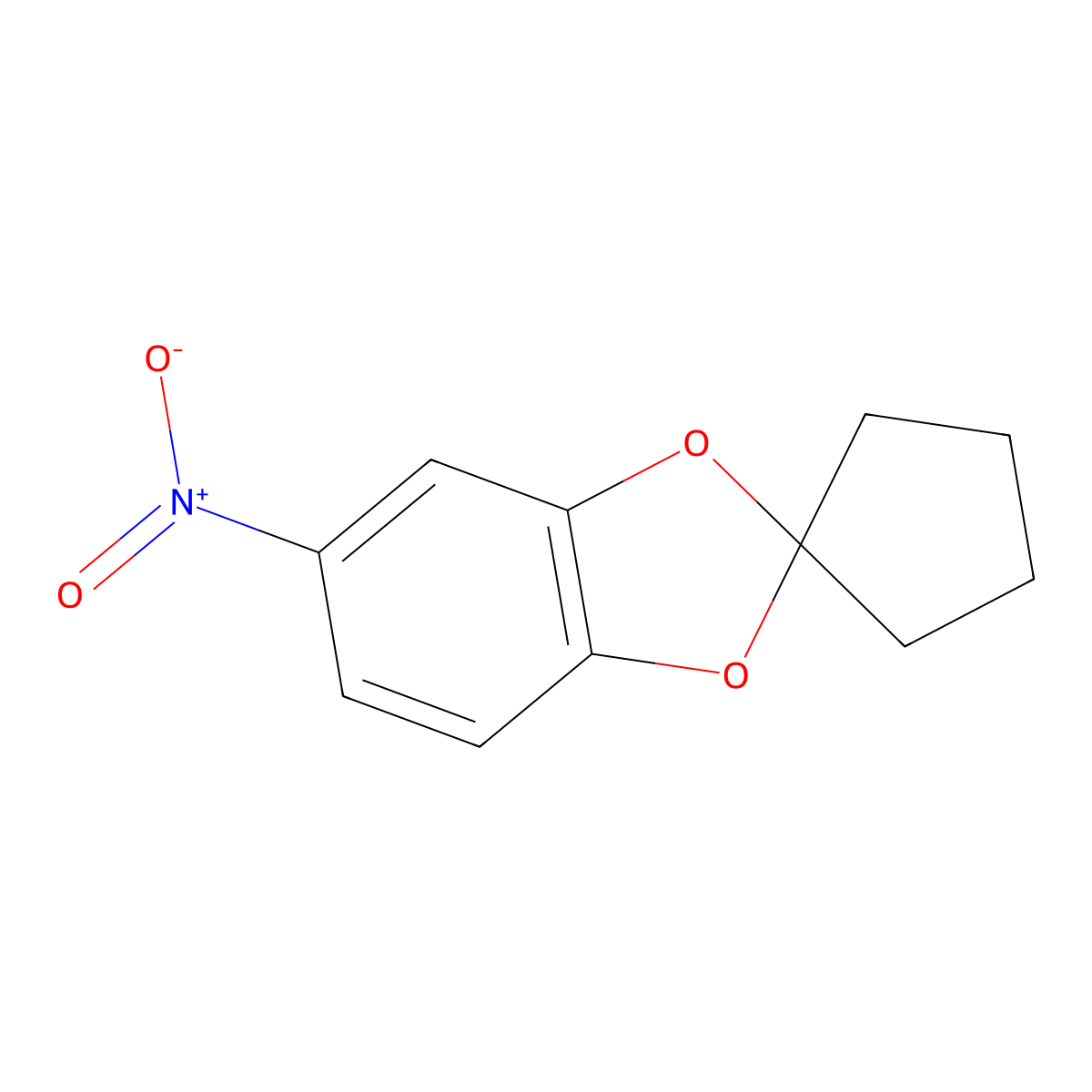 5-Nitrospiro[1,3-benzodioxole-2,1'-cyclopentane] molecular structure, CAS 148899-14-3