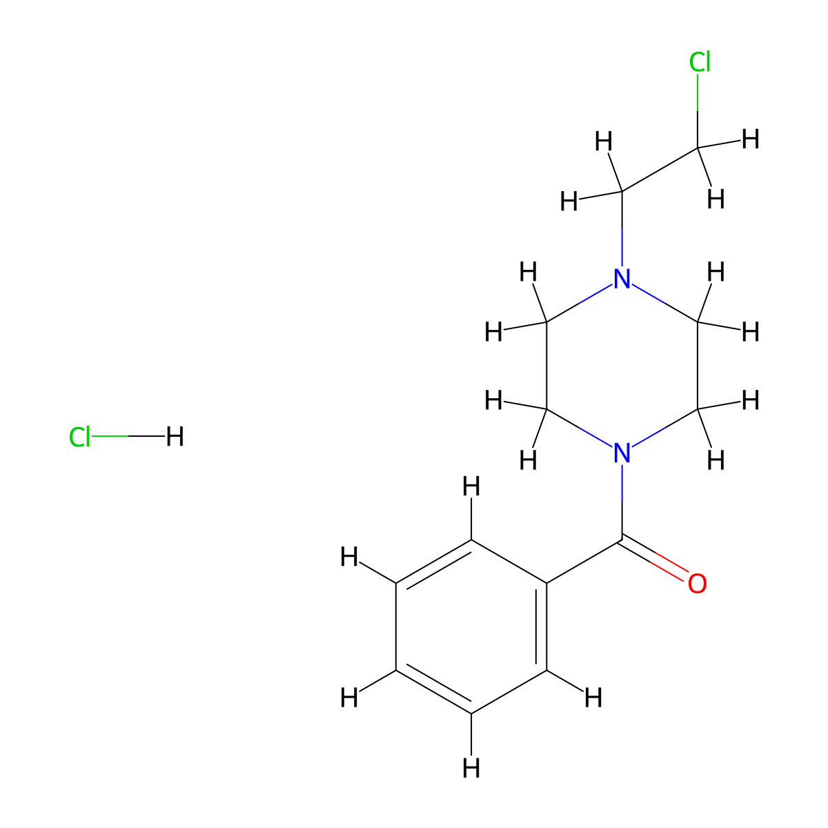 (4-(2-Chloroethyl)piperazin-1-yl)(phenyl)methanone hydrochloride molecular structure, CAS 1489-00-5