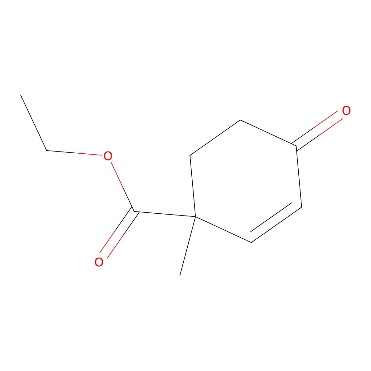 Ethyl 1-methyl-4-oxocyclohex-2-ene-1-carboxylate molecular structure, CAS 1489-55-0