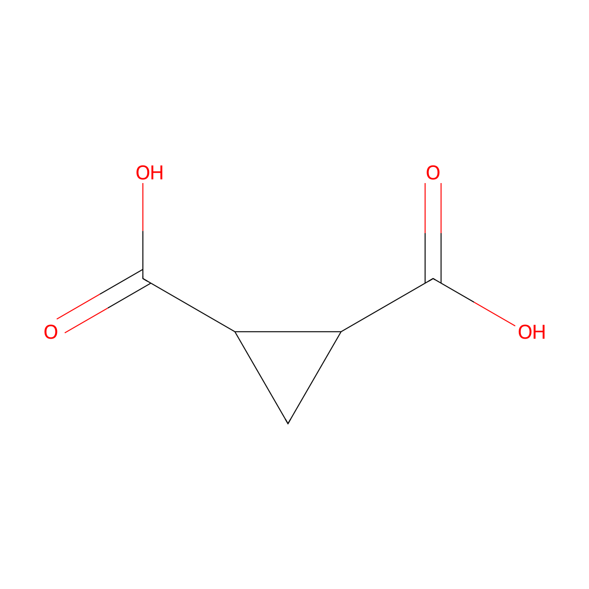 Cyclopropane-1,2-dicarboxylic acid molecular structure, CAS 1489-58-3