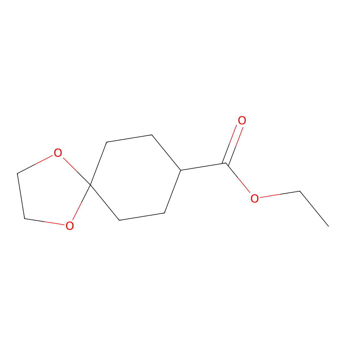 Ethyl 1,4-dioxaspiro(4.5)decane-8-carboxylate molecular structure, CAS 1489-97-0
