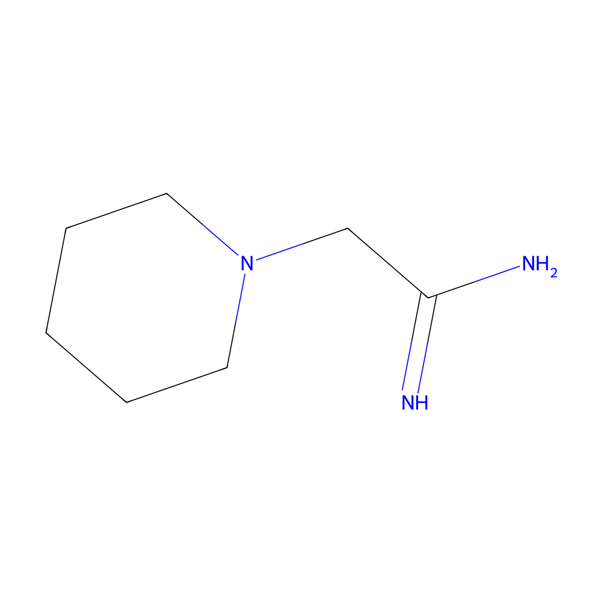 1-Piperidineethanimidamide molecular structure, CAS 14890-26-7