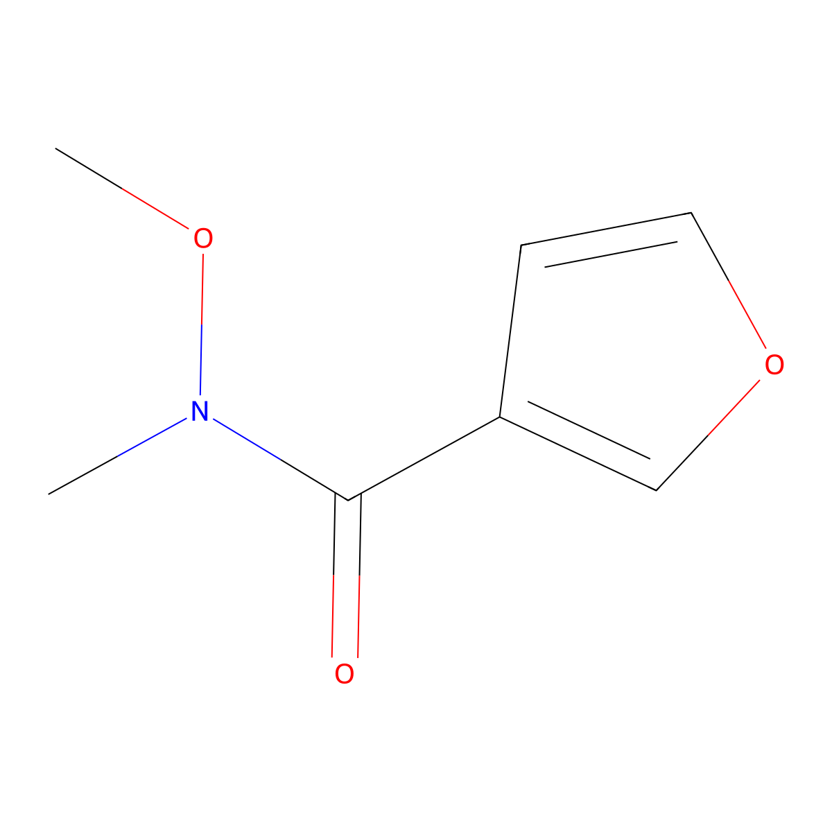 N-methoxy-N-methylfuran-3-carboxamide molecular structure, CAS 148900-66-7