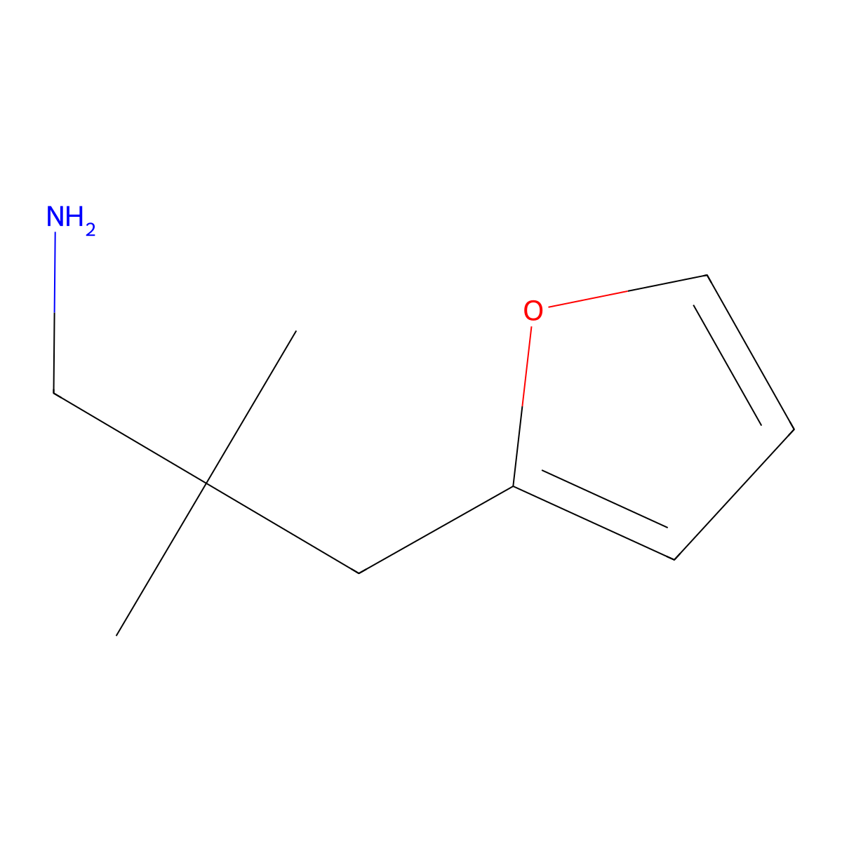 3-(Furan-2-yl)-2,2-dimethylpropan-1-amine molecular structure, CAS 1489006-30-5