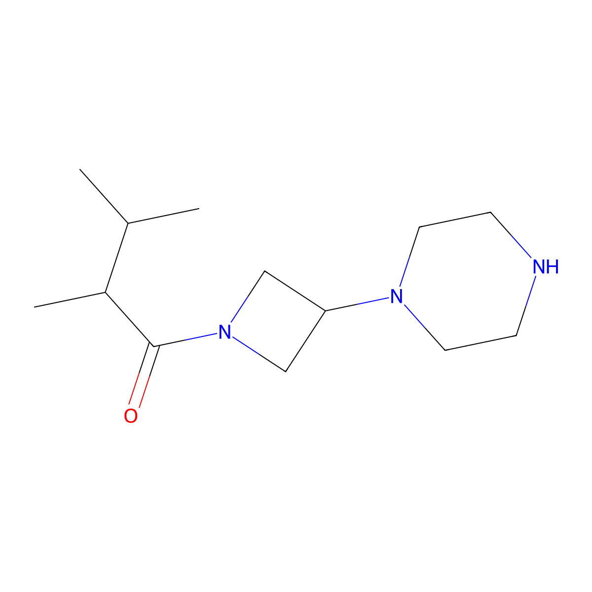 2,3-Dimethyl-1-(3-(piperazin-1-yl)azetidin-1-yl)butan-1-one molecular structure, CAS 1489006-84-9