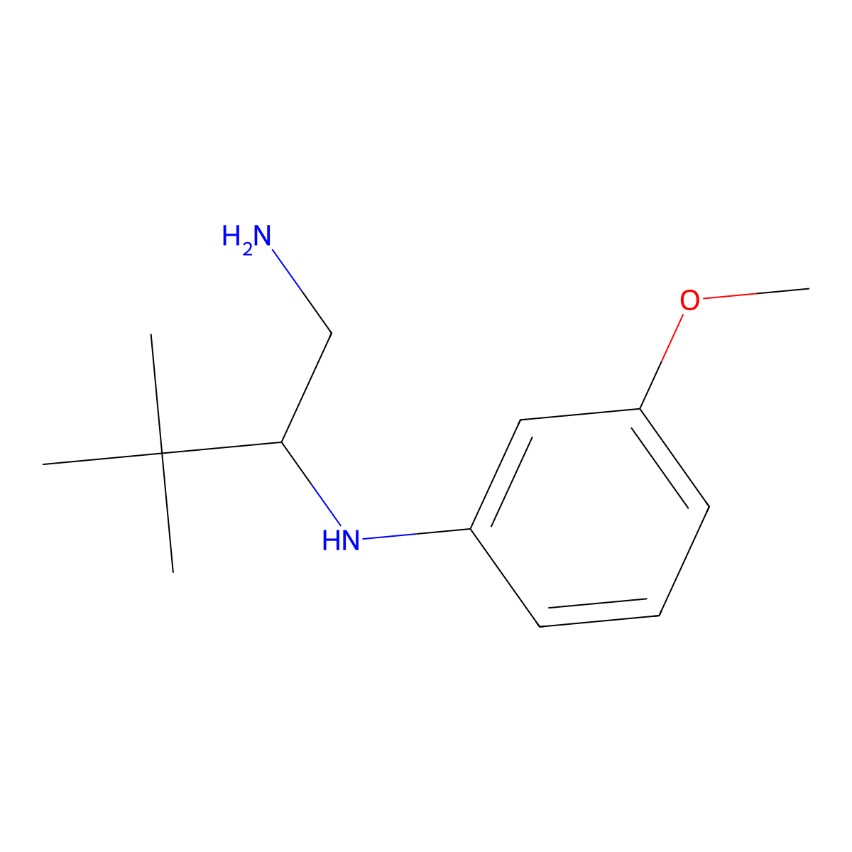 N-(1-amino-3,3-dimethylbutan-2-yl)-3-methoxyaniline molecular structure, CAS 1489008-67-4