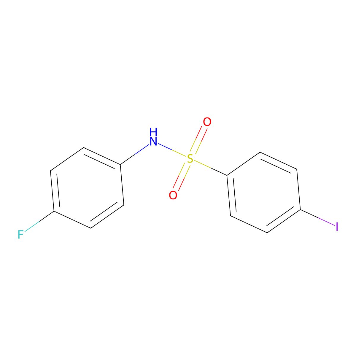 N-(4-fluorophenyl)-4-iodobenzenesulfonamide molecular structure, CAS 148901-05-7