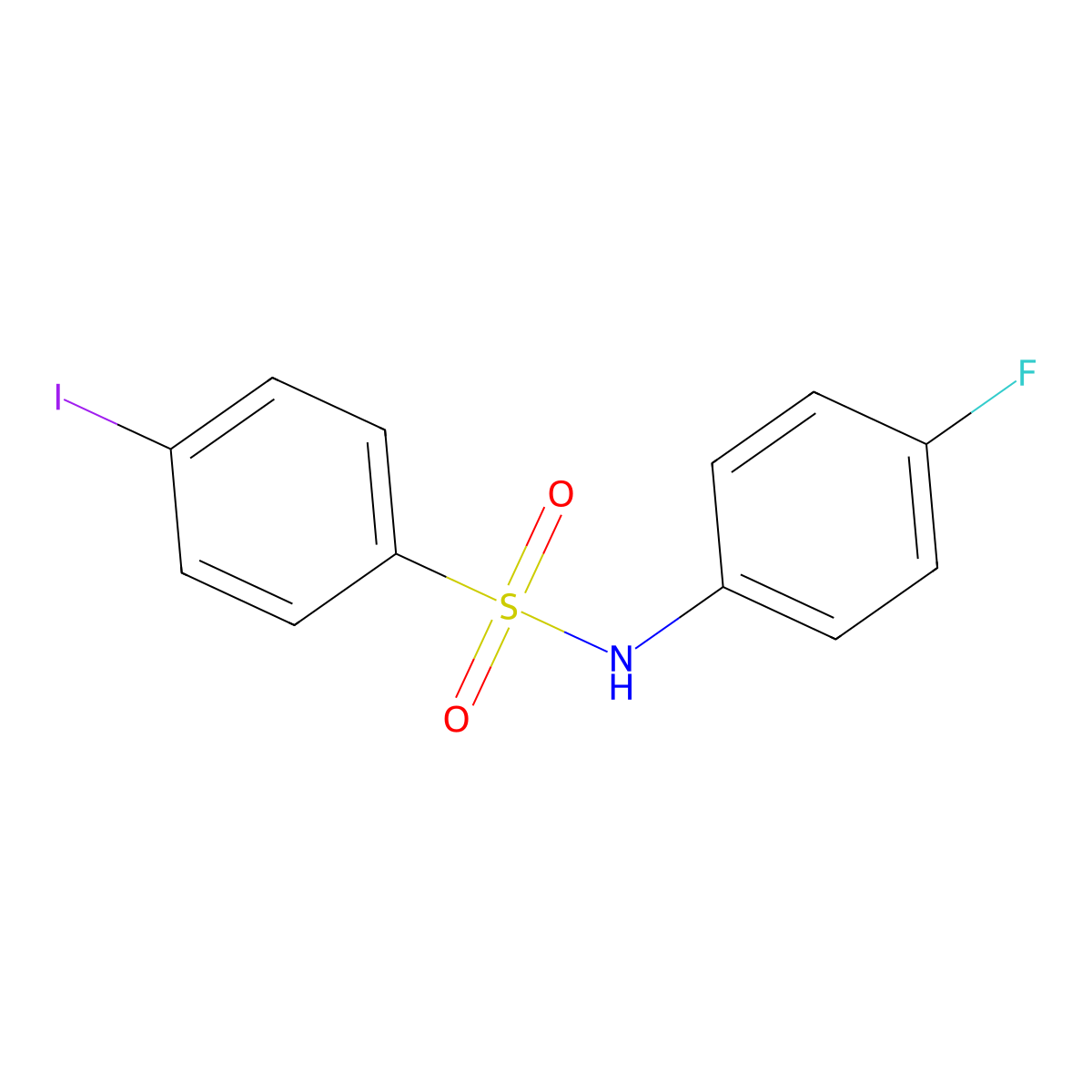 N-(4-fluorophenyl)-4-iodobenzenesulfonamide molecular structure, CAS 148901-05-7
